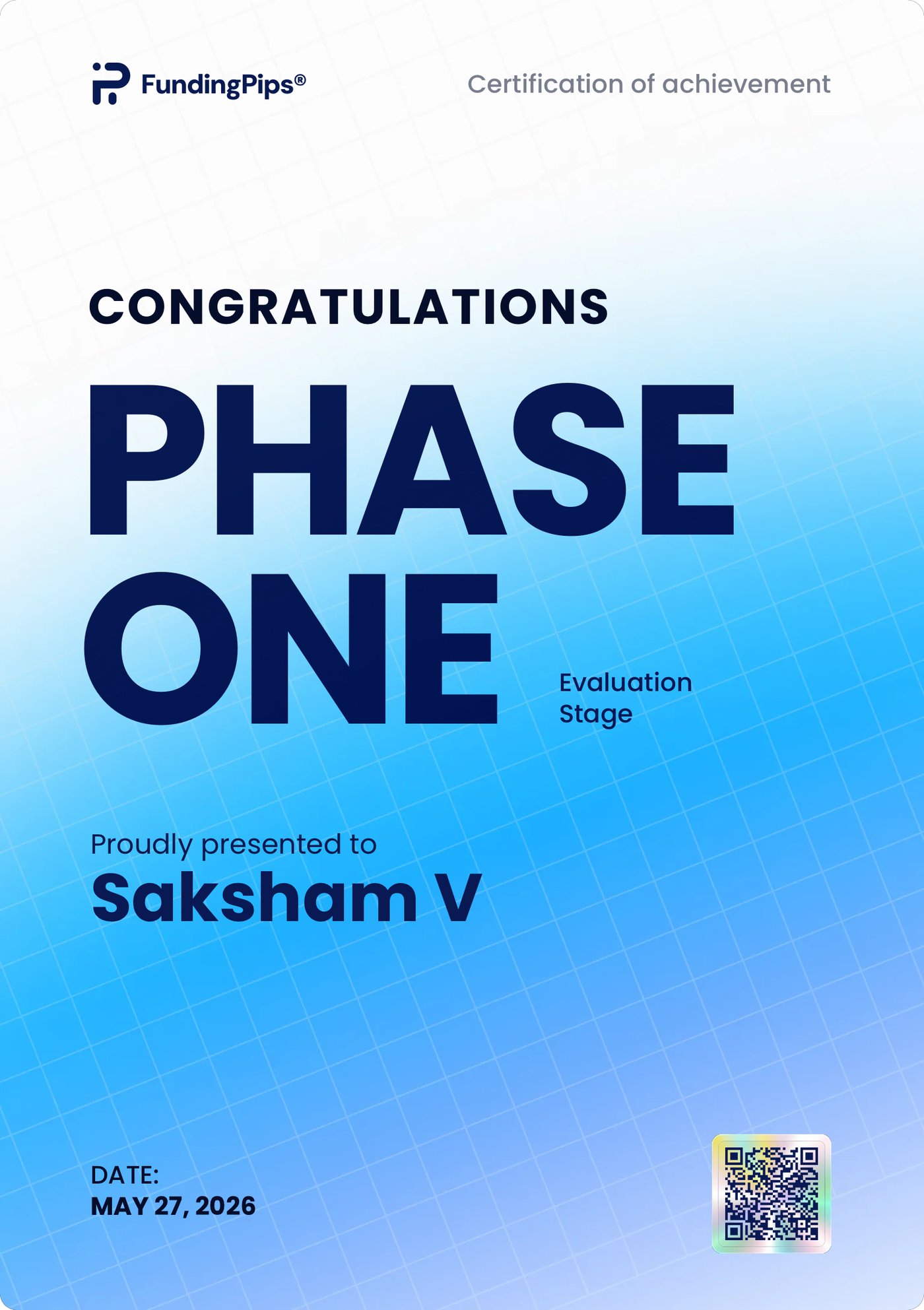 Phase One — Evaluation Cleared